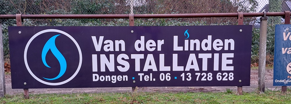 Nieuw reclamebord Van der Linden Installatie